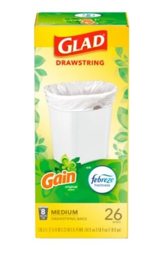 8 Gallon Gain Original Scent Drawstring Trash Bags - 26 Count
