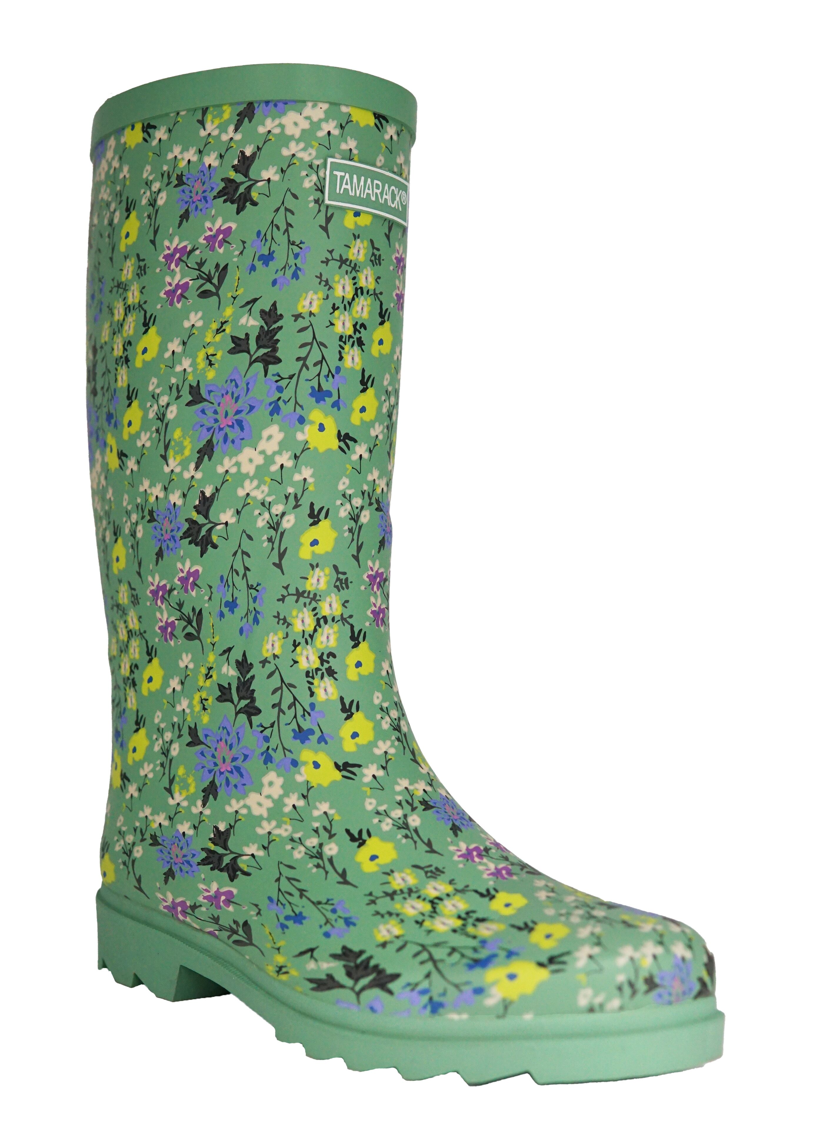 Women's Floral Tall Rubber Boots