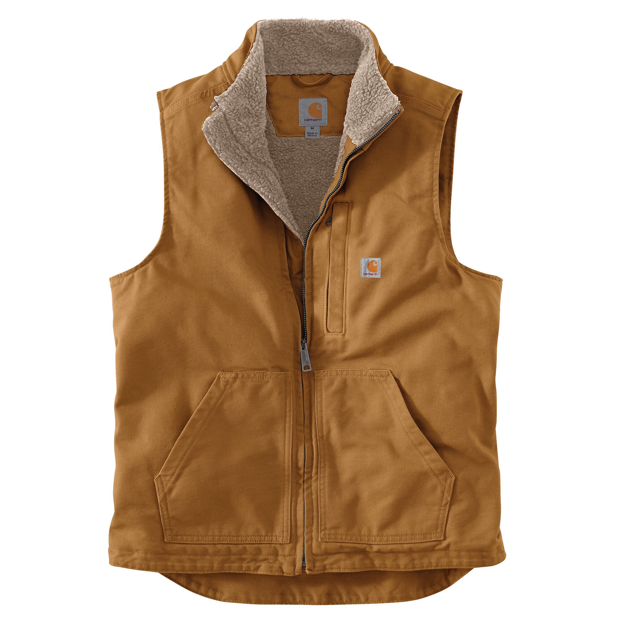 Carhartt Men's Washed Duck Sherpa-Lined Mock Vest