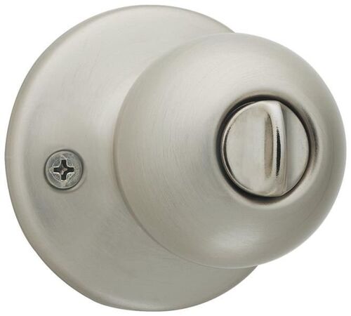 2-3/8 - 2-3/4" Backset, 2-1/8" Crossbore Metal, Satin Nickel , Ball Privacy/Bed/Bath Knob