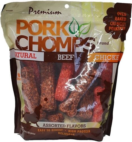 4" Assorted Natural, Beef & Chicken Flavor Crunchy Bones - 18 Count