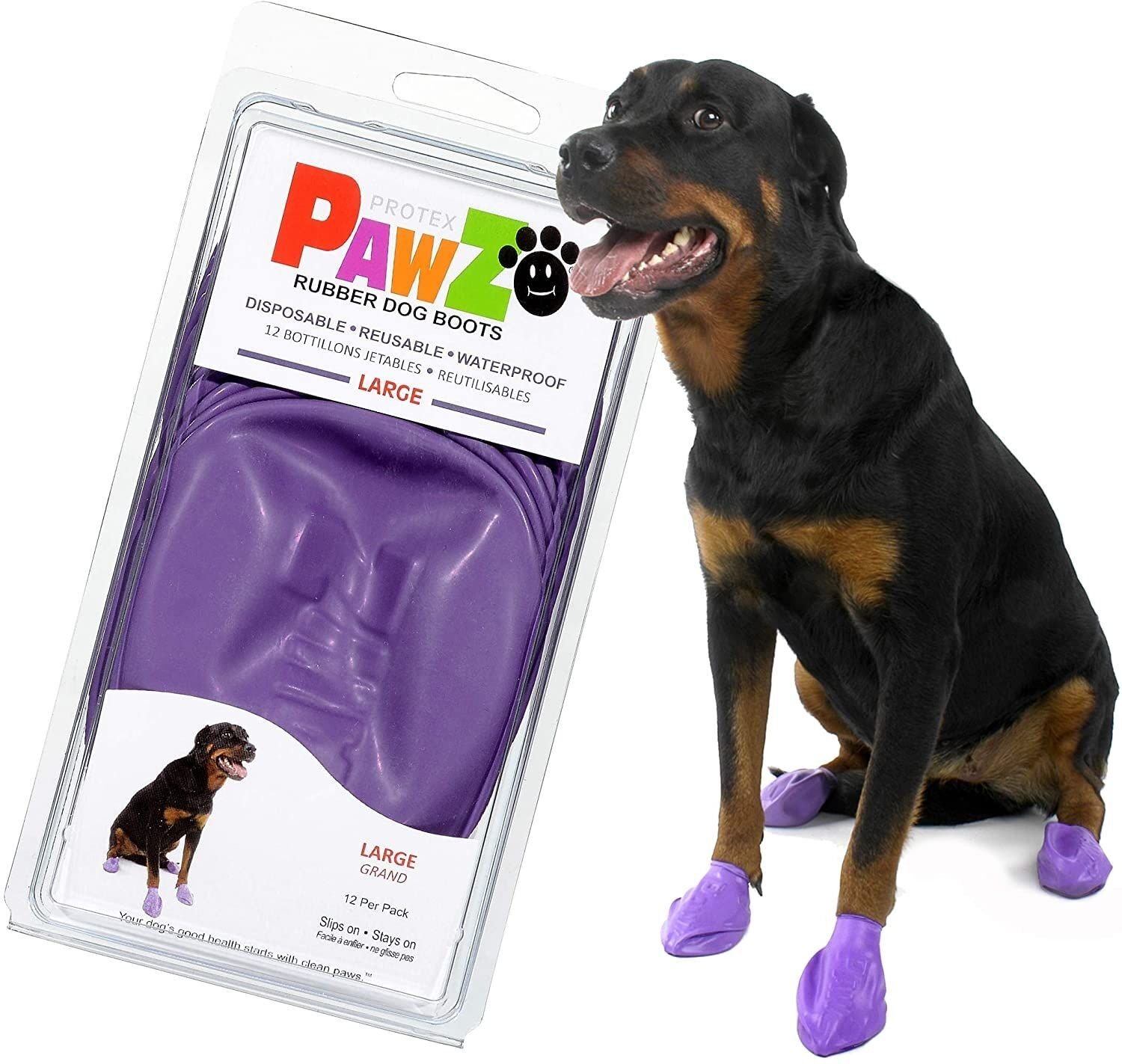 Protex Pawz Natural Rubber Dog Boots Large in Purple