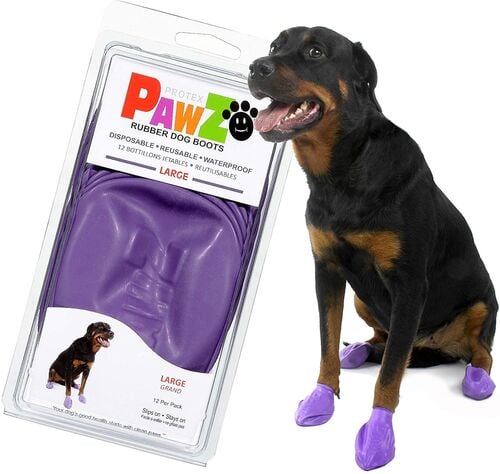 Protex Pawz Natural Rubber Dog Boots Large in Purple