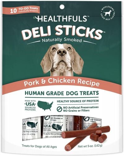 Deli Sticks Pork and Chicken Recipe Dog Treats - 10 Count Bag