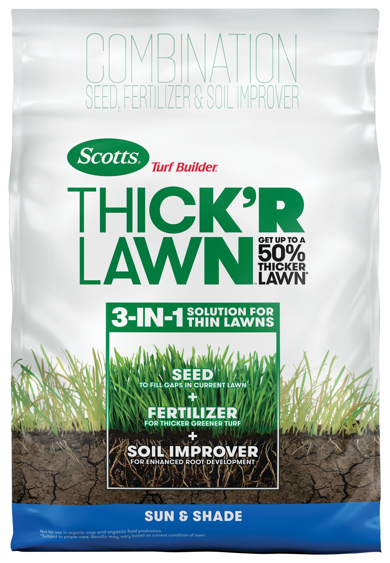 Turf Builder Thick'R Lawn Seed/Fertilizer Sun & Shade