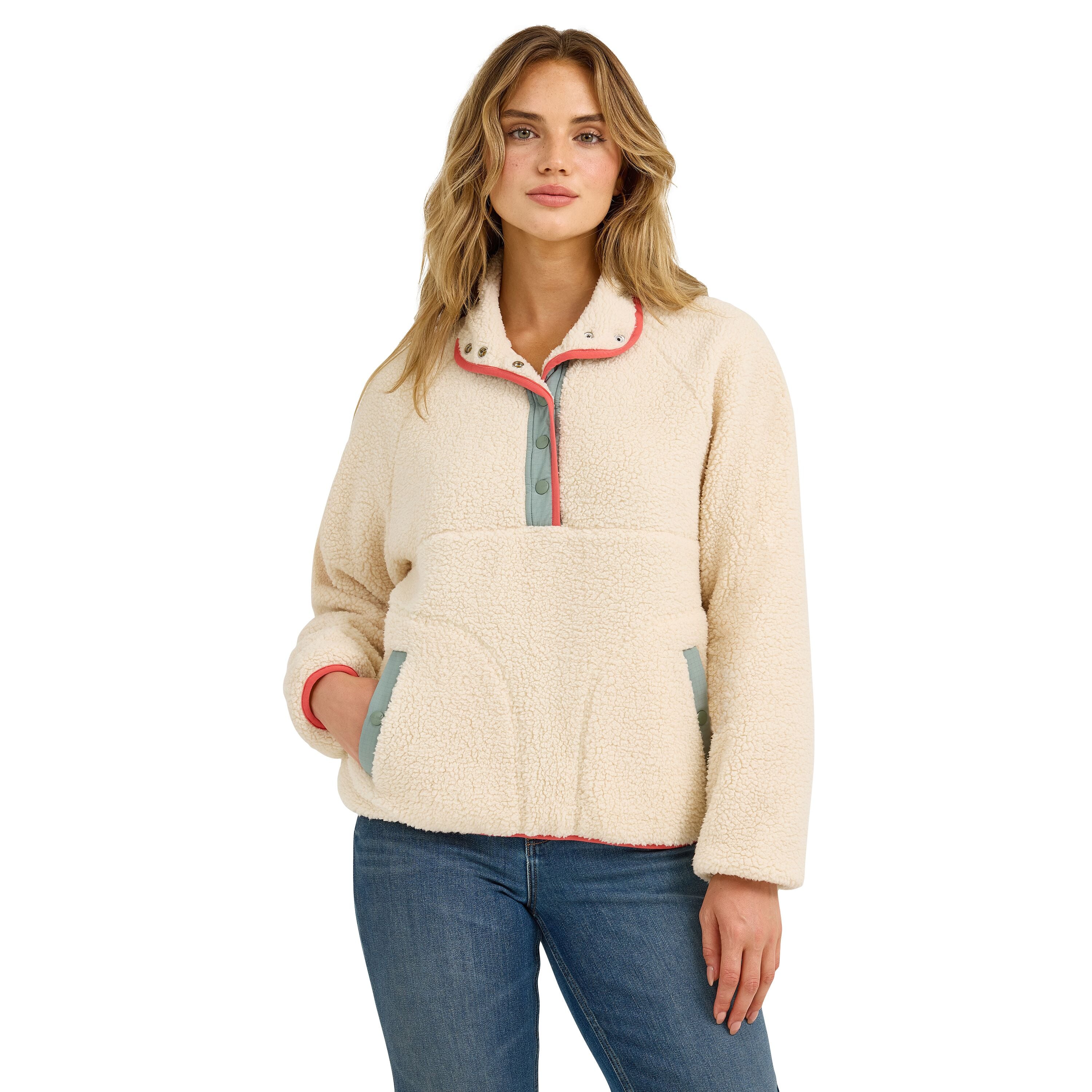 Women's Retro Half-Snap Sherpa Pullover
