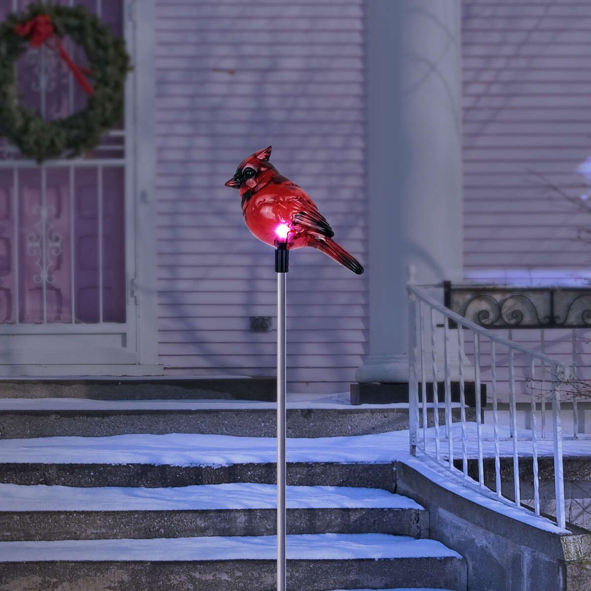 Alpine Corporation Solar Cardinal Holiday Garden Stake