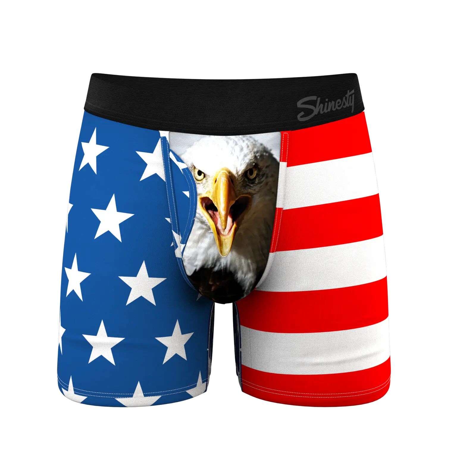 Men's The Mascot American Flag Ball Hammock Pouch Underwear with Fly