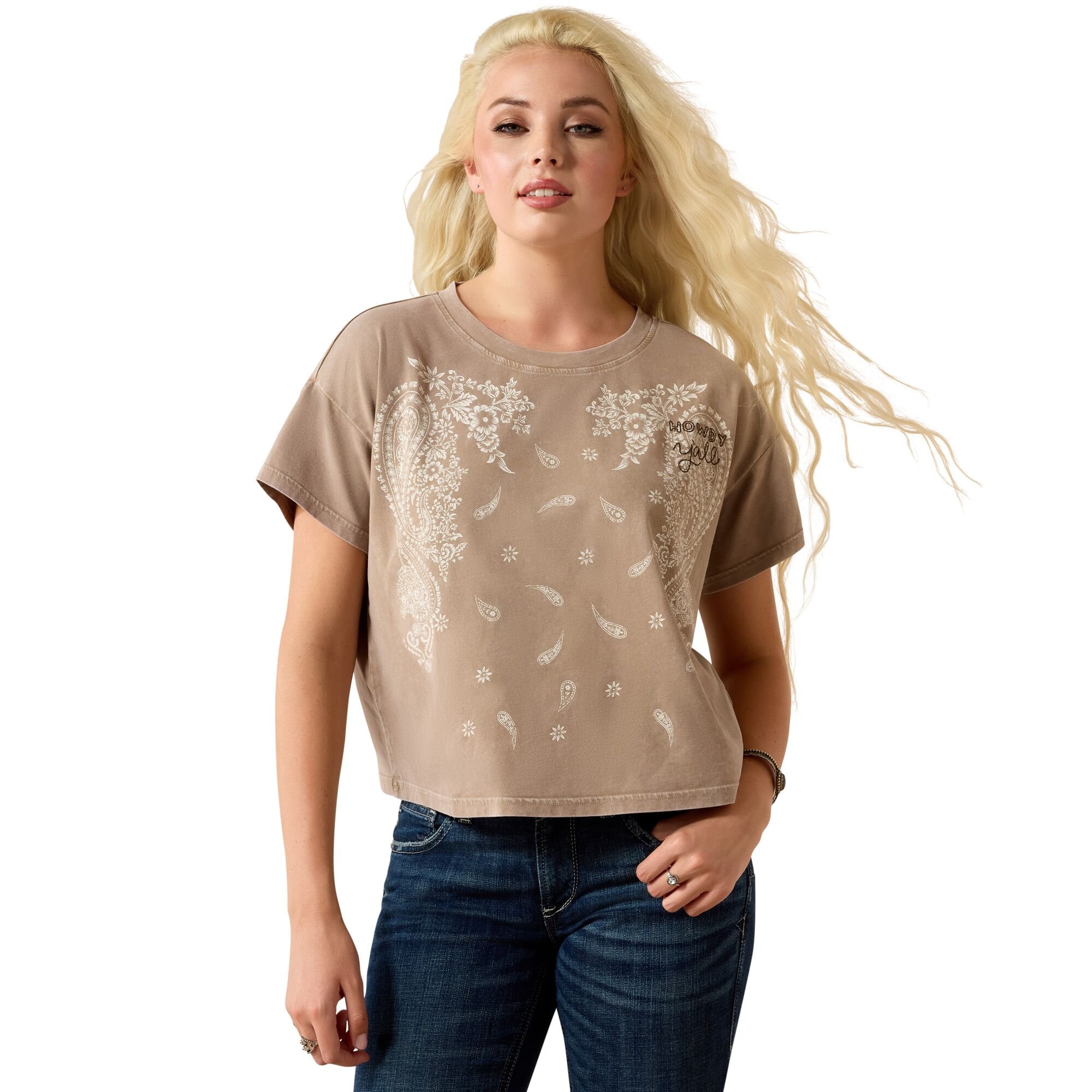 Women's Paisley Boxy Crop T-Shirt