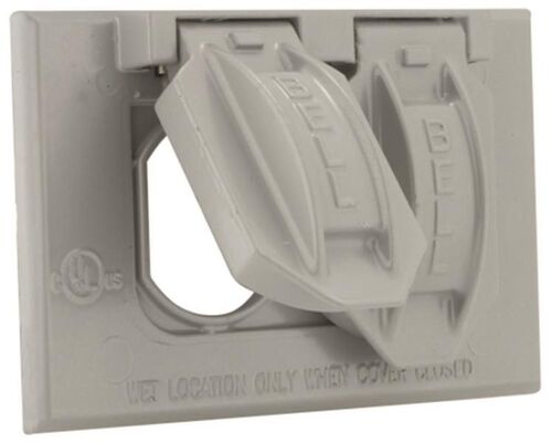 Weatherproof Device Cover 1 Gang Horizontal Gray