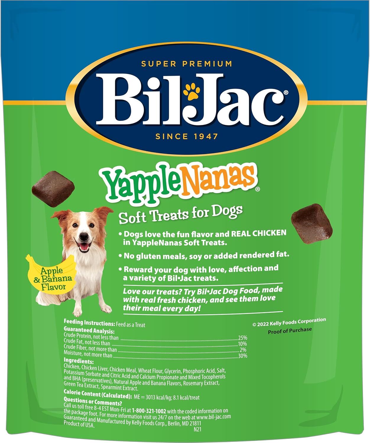 Bil-Jac Yapple-Nanas Apple & Banana Soft Dog Treats - 10 oz