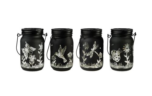 Solar Garden Lantern in Black - Assorted
