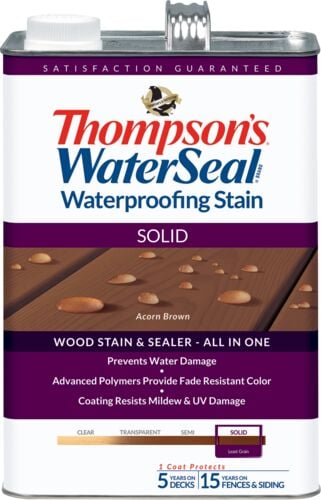 Acorn Brown Solid Waterproofing Stain - 1 Gallon