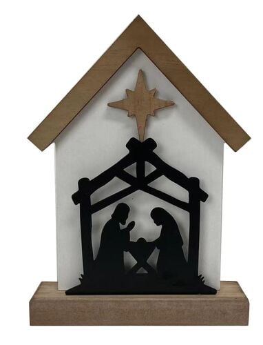 11" Wooden Nativity Decor