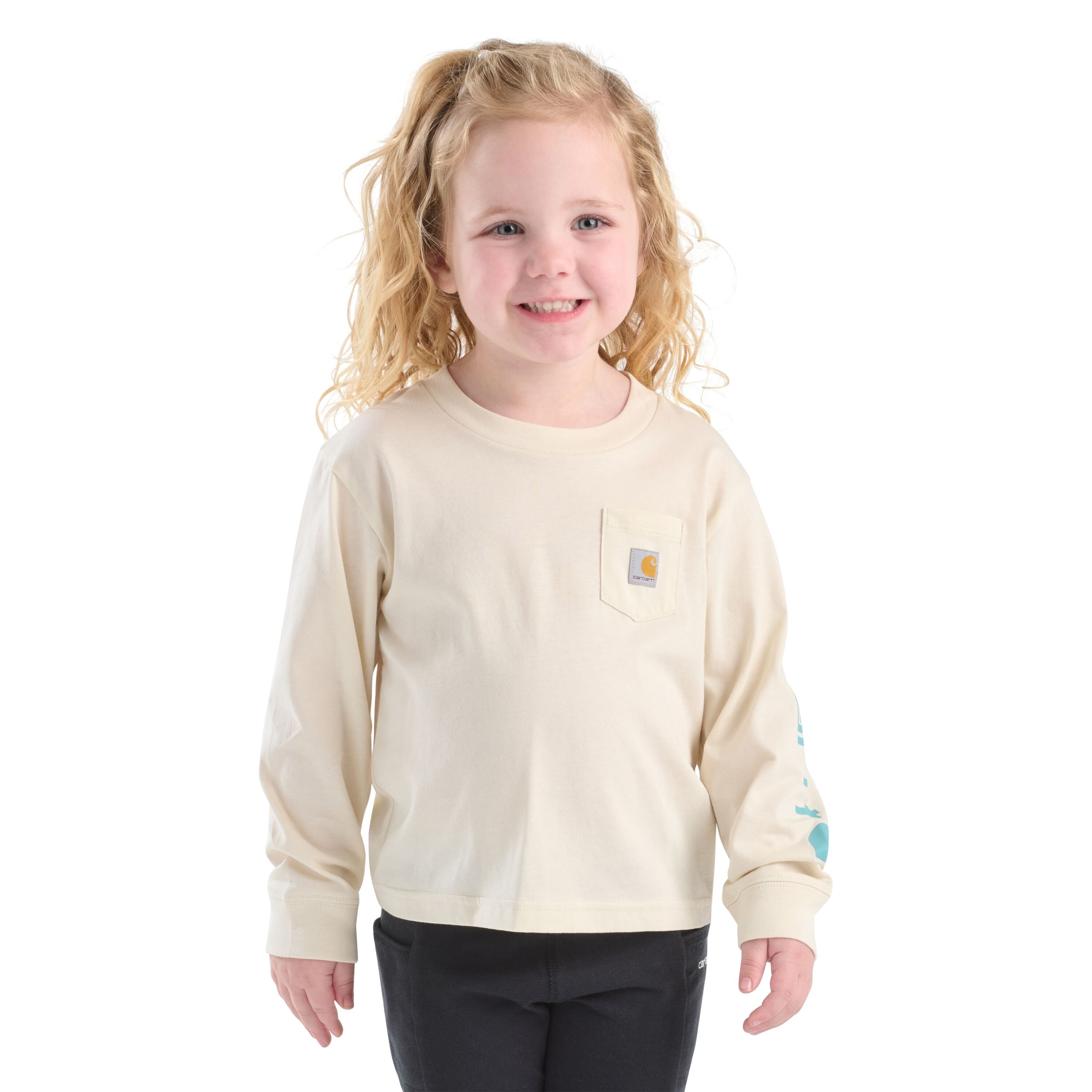 Girl's Long-Sleeve Graphic Pocket T-Shirt