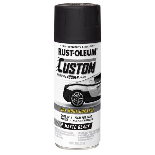 11 Oz Matte Black Custom Lacquer Spray Paint