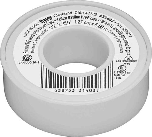Yellow Gasline PTFE Tape - 1/2" x 260"