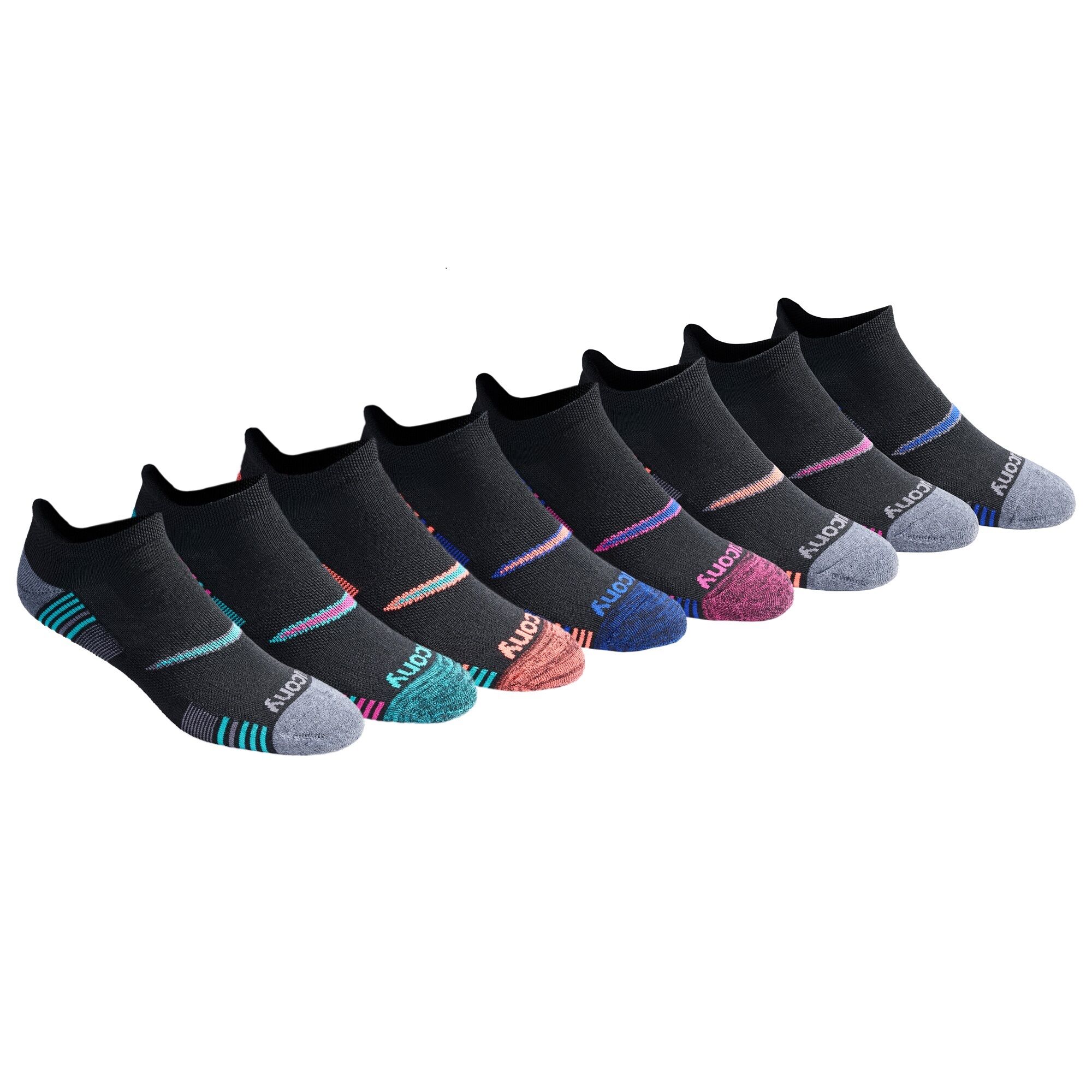 Women's Glory Striped Performance Heel Tab Athletic Socks 8-Pack