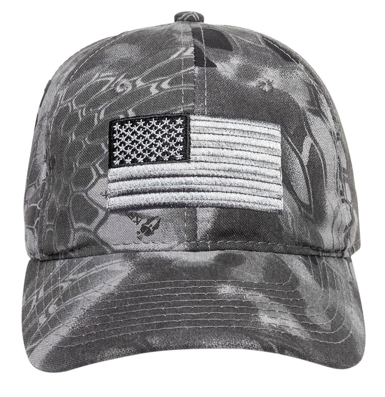 Outdoor Cap Men's Embroidered Flag Log Cap in Kryptek Raid