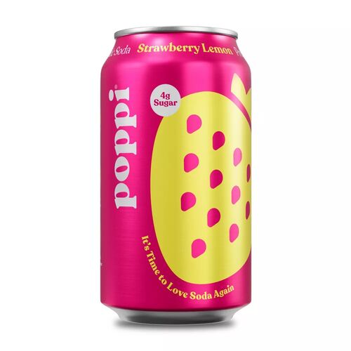 Strawberry Lemon Prebiotic Soda - 12 fl oz Can