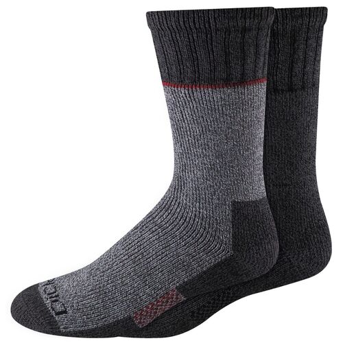 Men's 2-Pack Heavyweight Thermal Wool Blend Crew Socks in Black Assorted