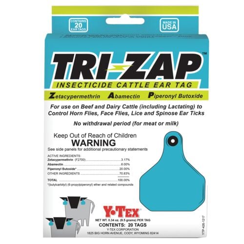 Tri-Zap 2-Piece Insecticide Cattle Ear Tag - 20 Tags