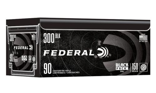Black Pack 300 Blackout Ammo 150 Grain Full Metal Jacket Boat-Tail