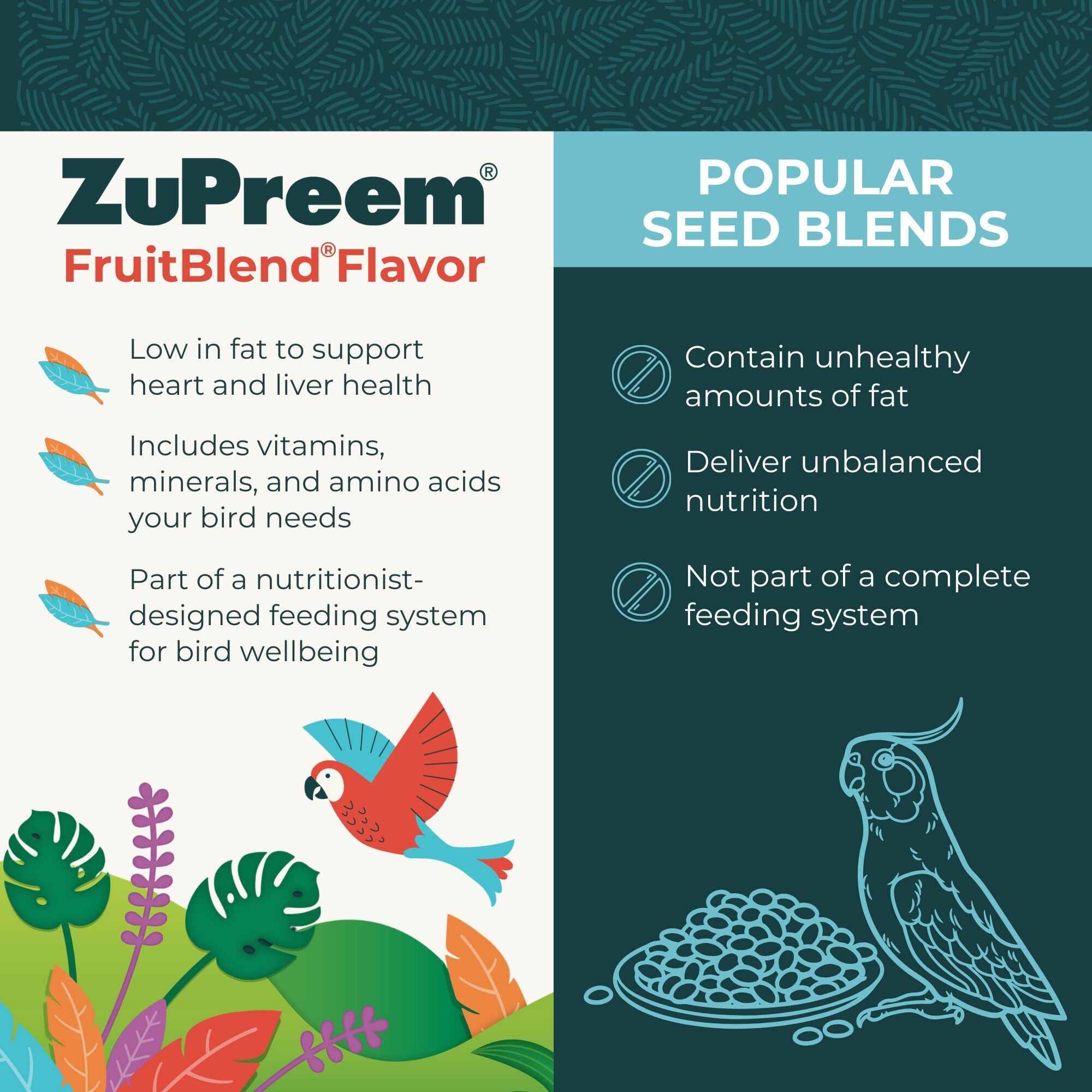 FruitBlend Flavor Core Nutrition Daily Bird Food for Parrots & Conures