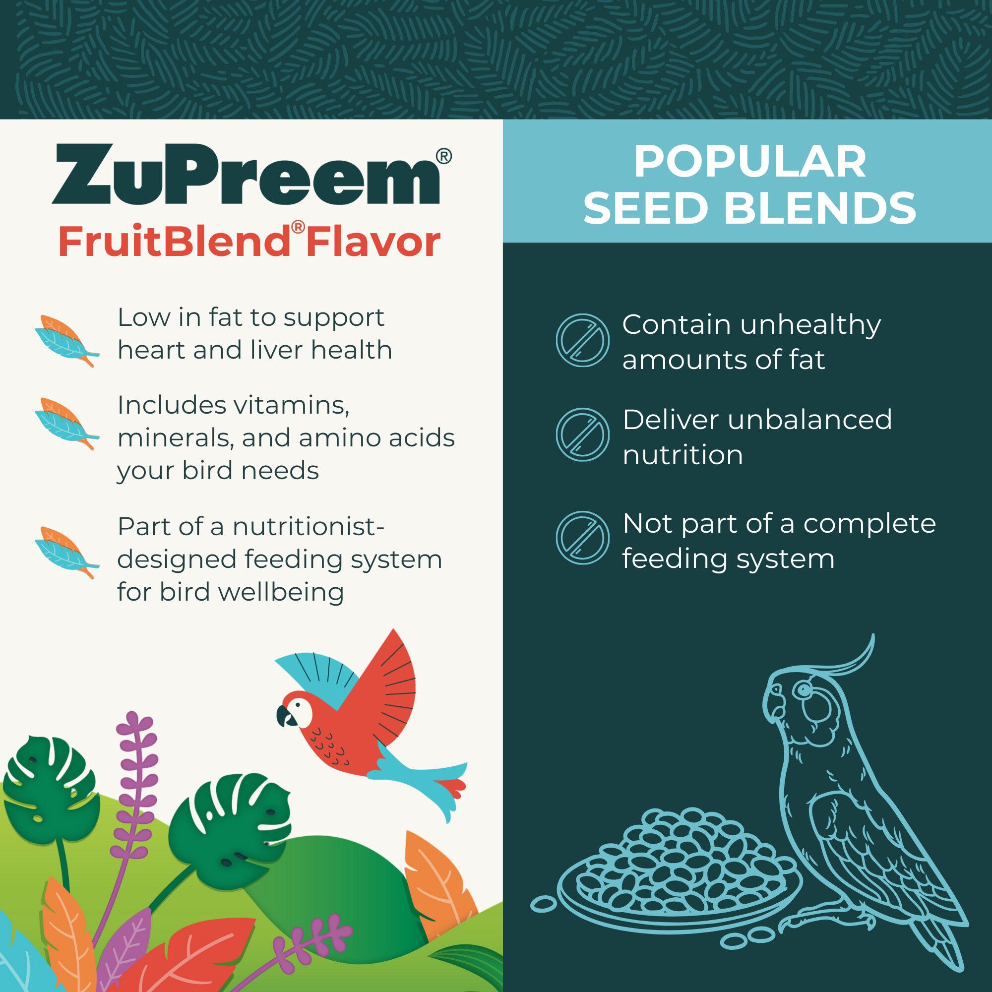 FruitBlend Flavor Core Nutrition Daily Bird Food for Parrots & Conures