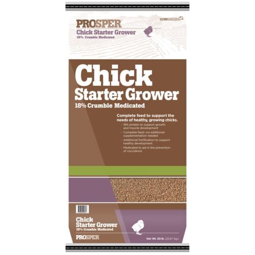 Chick Starter Grower 18% Crumble Medicated - 50 Lb