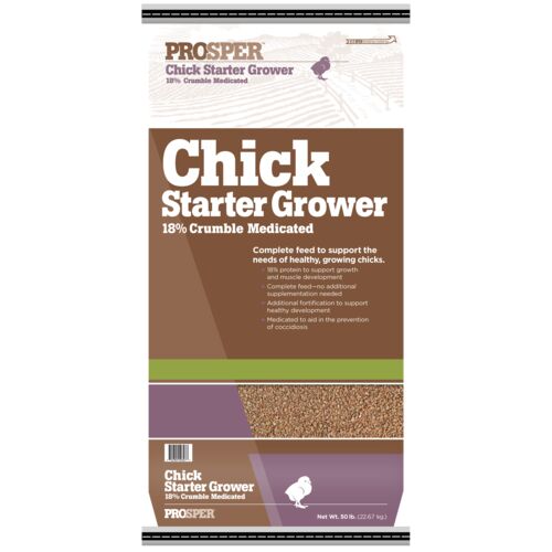 Chick Starter Grower 18% Crumble Medicated - 50 Lb