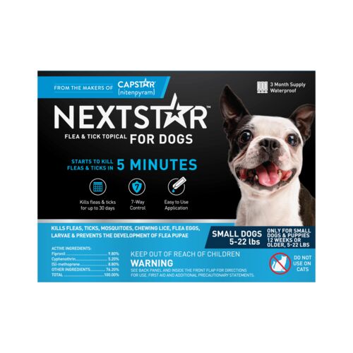 5-22 lbs Flea and Tick Topical Treatment for Small Dogs - 3 Count