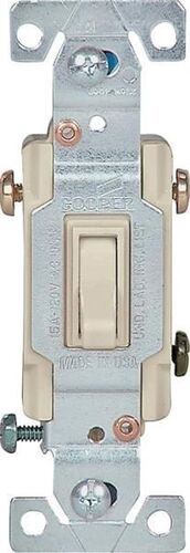 15 A, 120 VAC, 3 Pole Framed Grounding Ivory Toggle Switch