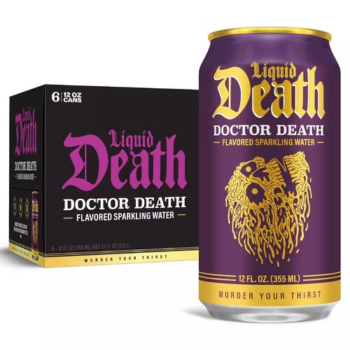 Doctor Death Sparkling Water - 6-Pack of 12 oz Cans