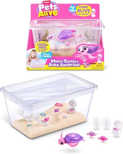 Pet's Alive Mama Turtle & Baby Surprise Playset