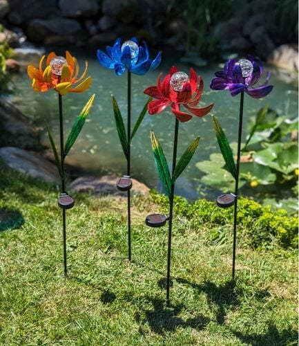 Solar Metal Wildflower Stake - Assorted