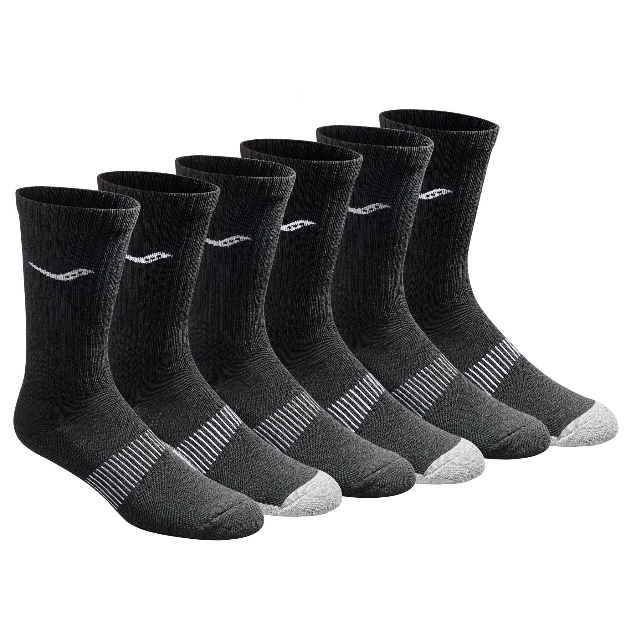 Men's Mesh Ventilating Comfort RunDry Crew Socks 6-Pack