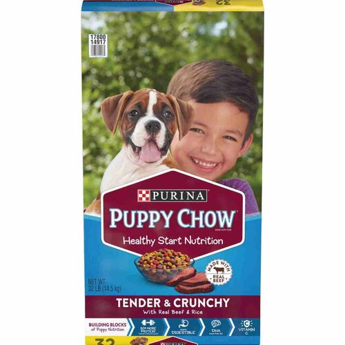 Puppy Chow Healthy Start Nutrition Tender & Crunchy with Beef & Rice Dry Food - 32 Lb
