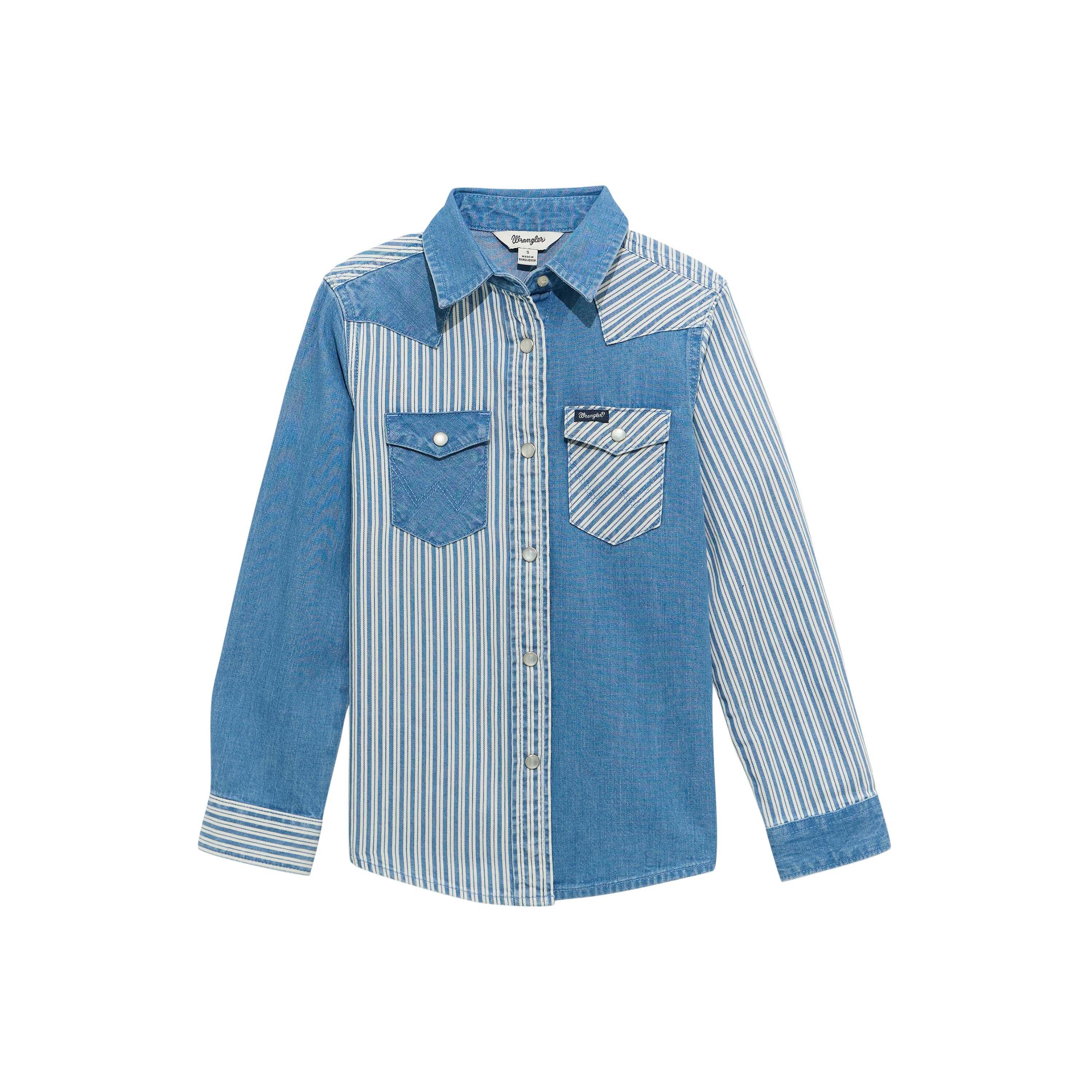 Girl's Patchwork Western Snap Shirt