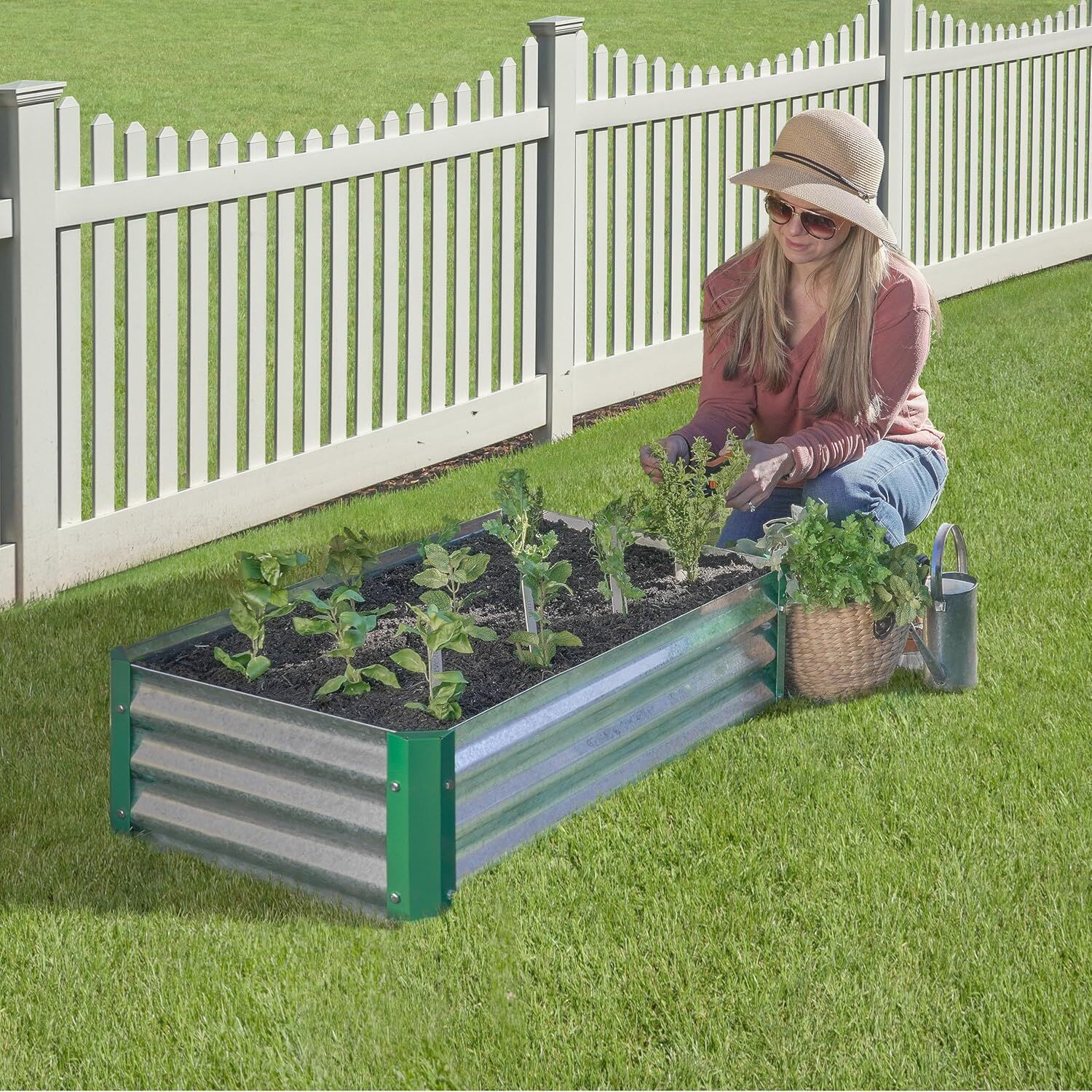 Miracle-Gro Galvanized Steel Outdoor Raised Garden Bed - 40