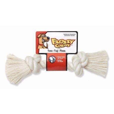 12" 100-Percent Cotton White Rope Bone - Medium