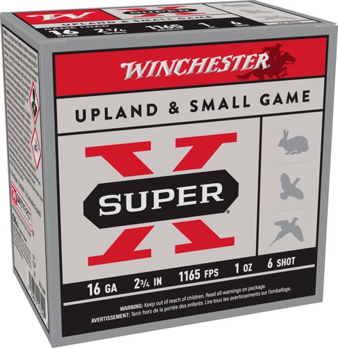 Super-X Upland & Small Game 16 Gauge 2.75" #6 Shotshells - 25 Rounds