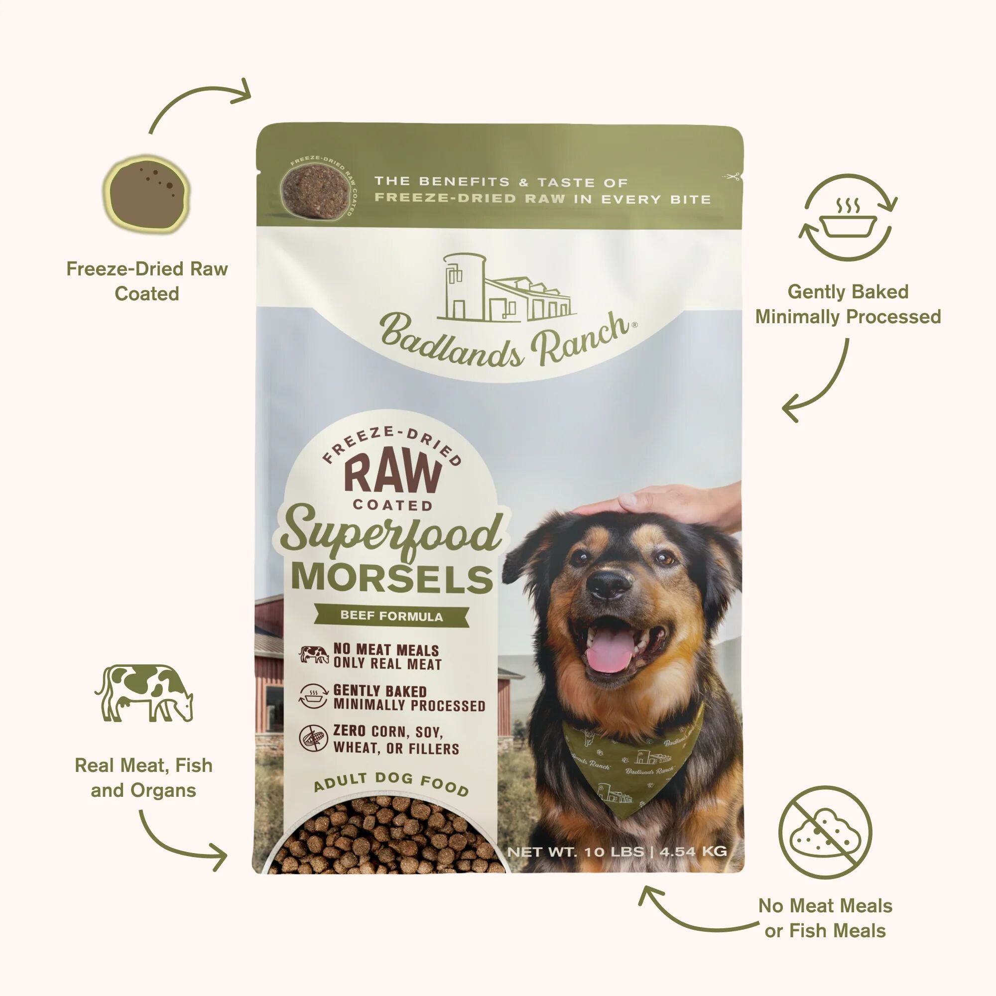 Badlands Ranch Superfood Morsels Beef Formula Freeze-Dried Raw