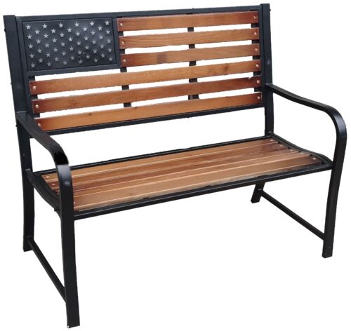 45" Wood Flag Bench
