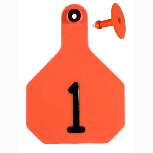 Rototag Y-Tex All-American 4* Large #1-25 2-Piece Ear Tag in Orange - 25 Tags