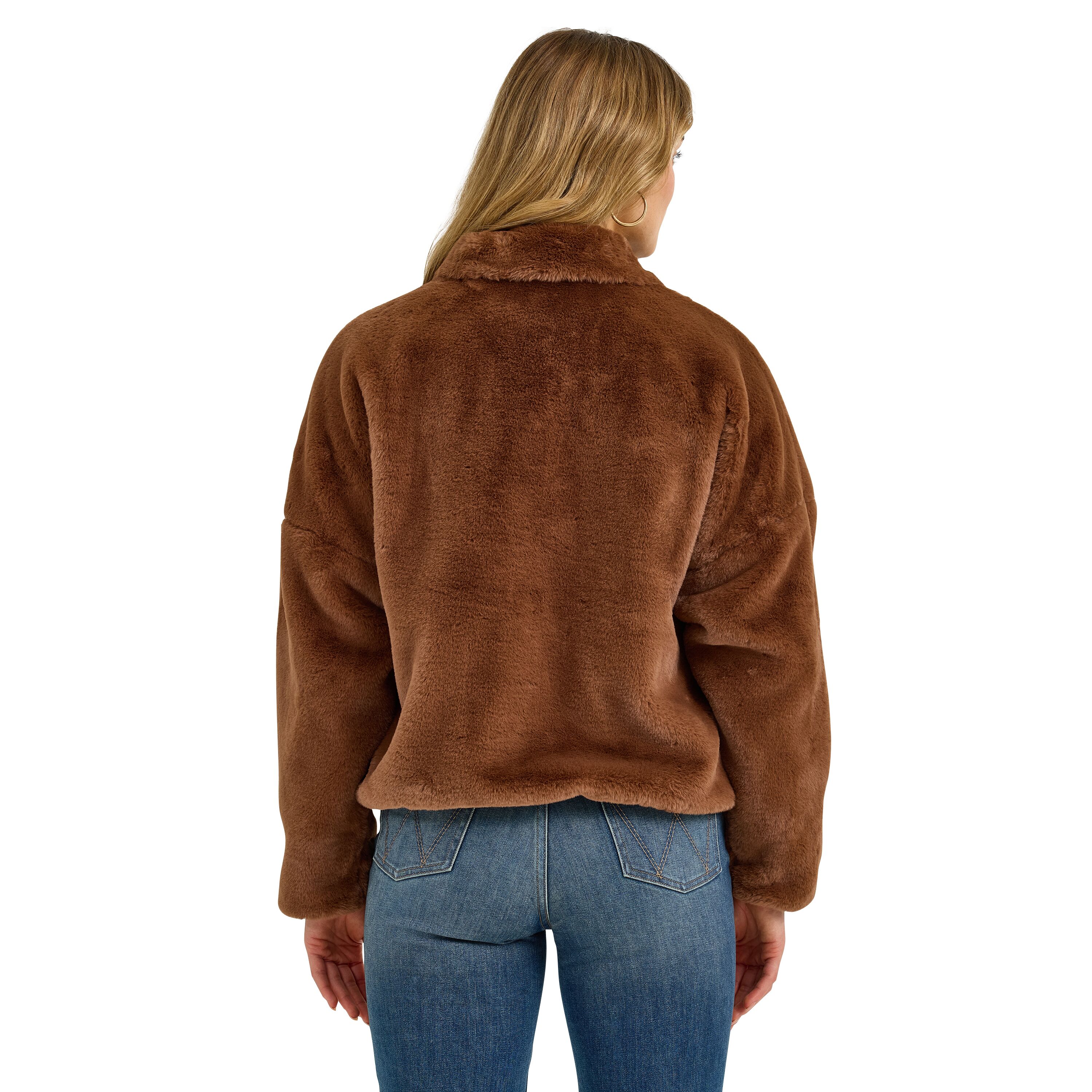 Wrangler Women's Wrangler Logo Fuzzy Zip Jacket