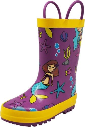 Toddler Girl's Mermaid Rubber Rain Boot - Assorted Sizes 6-10
