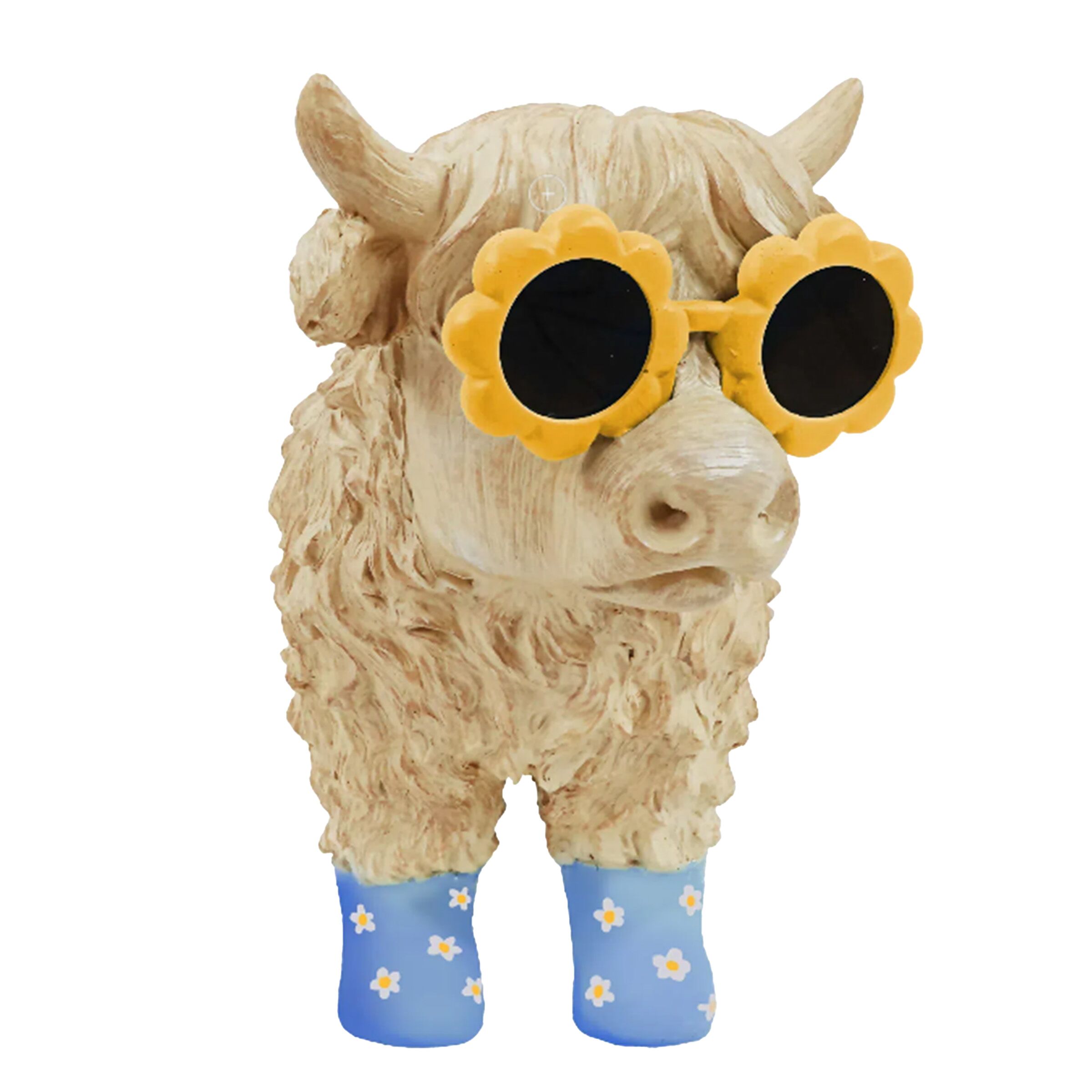 Alpine Corporation Cow with Glasses and Boots Decor