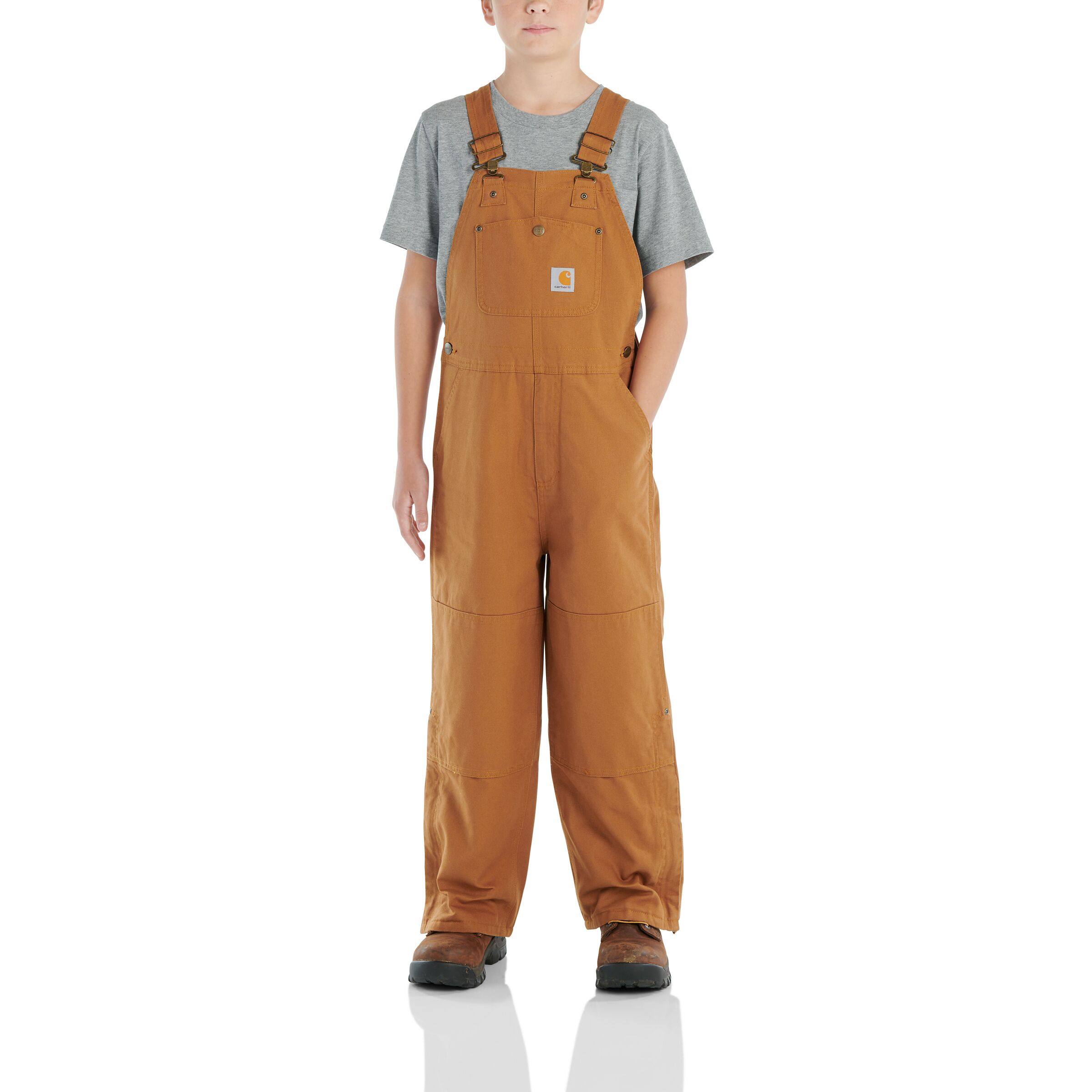 Youth Quilt-Lined Canvas Bib Overalls