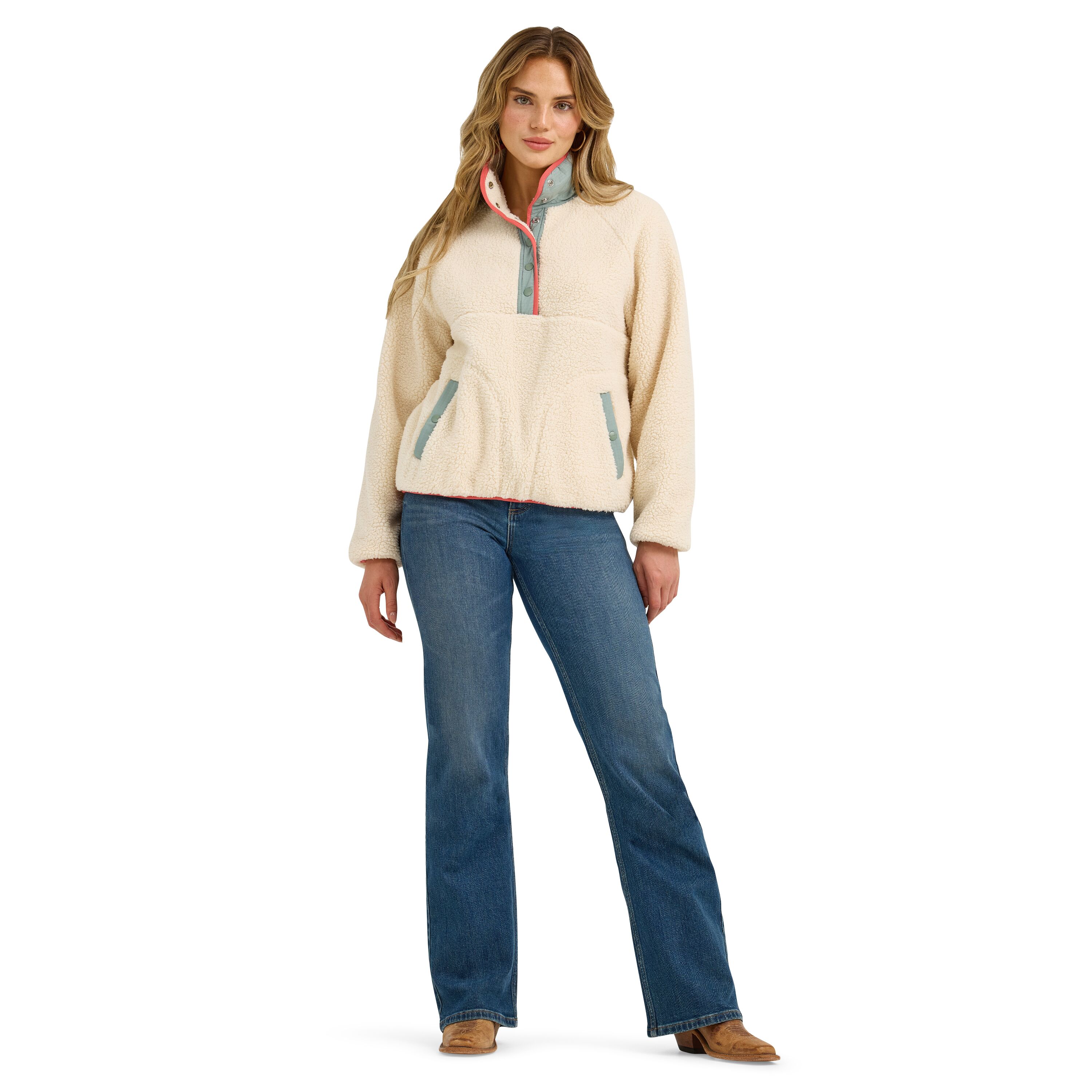 Women's Retro Half-Snap Sherpa Pullover
